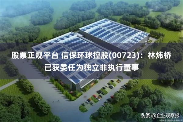 股票正规平台 信保环球控股(00723)：林炜桥已获委任为独立非执行董事