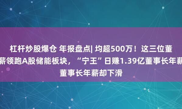 杠杆炒股爆仓 年报盘点| 均超500万！这三位董事长年薪领跑A股储能板块，“宁王”日赚1.39亿董事长年薪却下滑