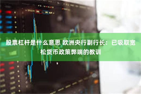 股票杠杆是什么意思 欧洲央行副行长：已吸取宽松货币政策弊端的教训