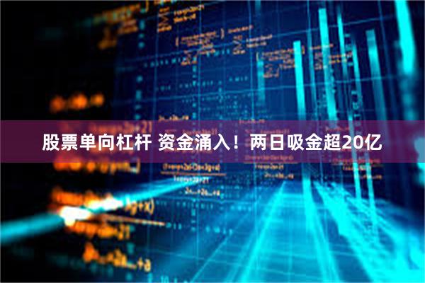 股票单向杠杆 资金涌入！两日吸金超20亿