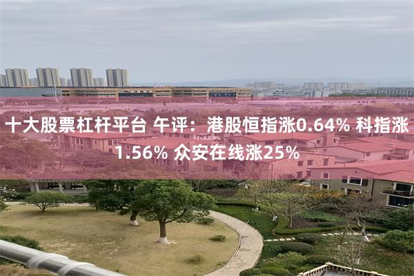 十大股票杠杆平台 午评：港股恒指涨0.64% 科指涨1.56% 众安在线涨25%