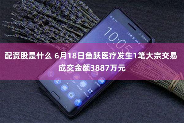 配资股是什么 6月18日鱼跃医疗发生1笔大宗交易 成交金额3887万元