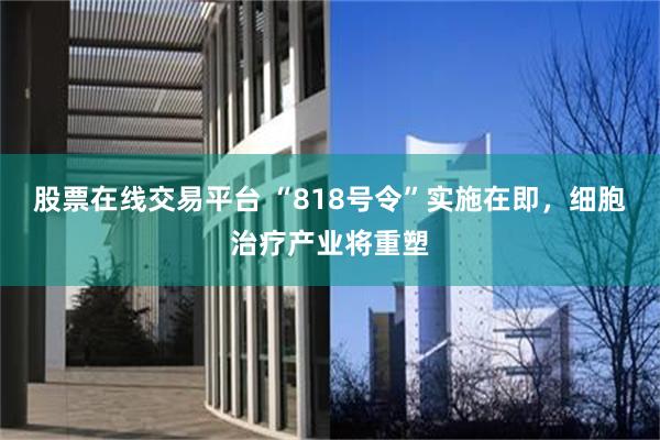 股票在线交易平台 “818号令”实施在即，细胞治疗产业将重塑