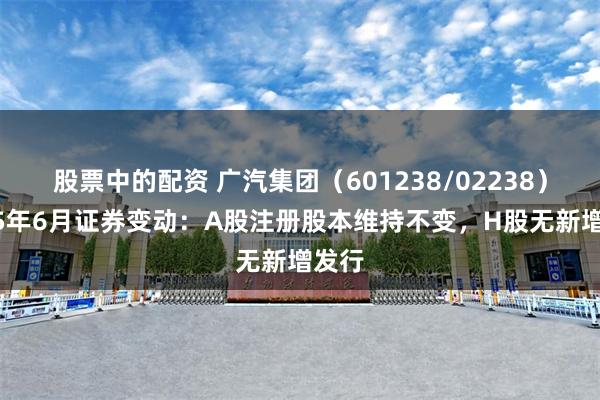 股票中的配资 广汽集团（601238/02238）2025年6月证券变动：A股注册股本维持不变，H股无新增发行