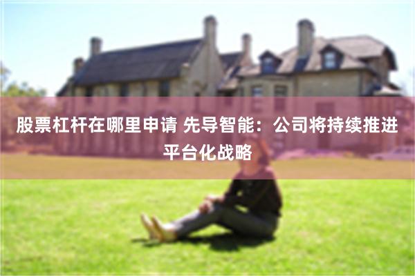 股票杠杆在哪里申请 先导智能：公司将持续推进平台化战略