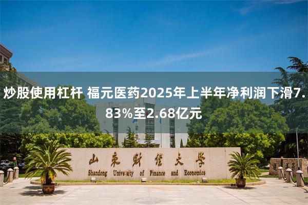 炒股使用杠杆 福元医药2025年上半年净利润下滑7.83%至2.68亿元