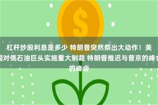 杠杆炒股利息是多少 特朗普突然祭出大动作！美国对俄石油巨头实施重大制裁 特朗普推迟与普京的峰会