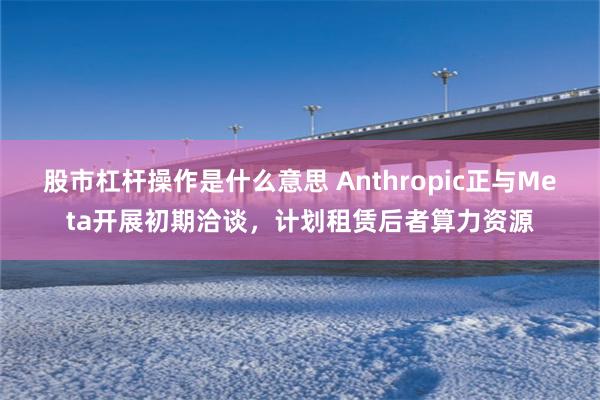 股市杠杆操作是什么意思 Anthropic正与Meta开展初期洽谈,计划租赁后者算力资源