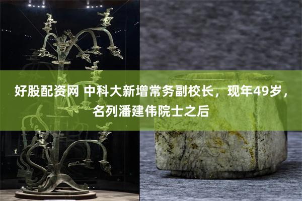 好股配资网 中科大新增常务副校长，现年49岁，名列潘建伟院士之后
