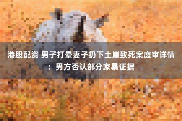 港股配资 男子打晕妻子扔下土崖致死案庭审详情：男方否认部分家暴证据