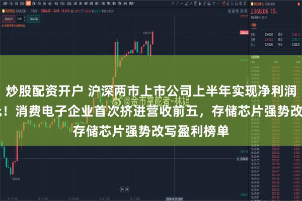 炒股配资开户 沪深两市上市公司上半年实现净利润3.56万亿元！消费电子企业首次挤进营收前五，存储芯片强势改写盈利榜单